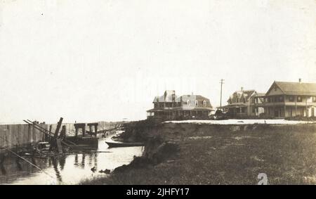 New Jersey - Hereford Inlet. Washout a Anglesea, agosto 1913. Foto Stock