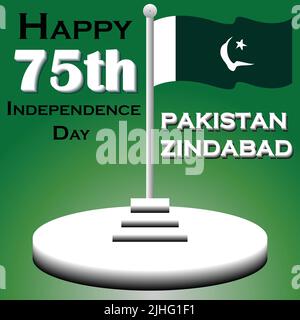 Happy Independence Day pakistan 14th agosto Abstract Design Illustrazione Vettoriale