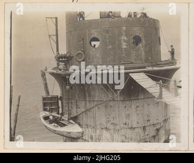 Virginia - Shoal di Thimble. Thimble Shoal Light Station, Virginia. Condizioni, Thimble Shoal L.H., 23 giugno 1914. Dall'angolo SW del ponte Old Lt. House. Foto Stock