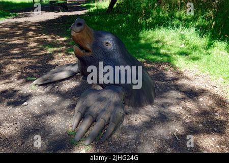 Scultura gigante di Mole, Bute Park, Cardiff. Foto Stock