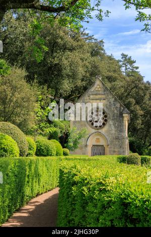 Giardini Marquyssac vicino Beynac lungo il fiume Dordogna nella regione del Perdigord in Francia Foto Stock