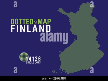 una mappa punteggiata della finlandia Illustrazione Vettoriale