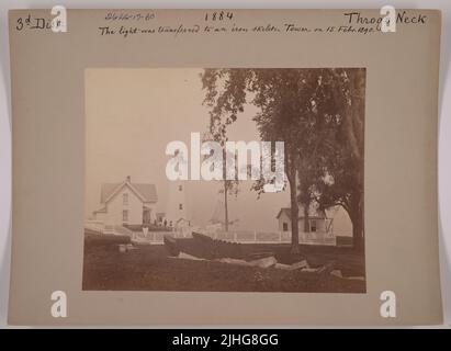 NY - collo della trogs. Throgs Neck Light Station, New York. La luce fu trasferita in una torre a scheletro di ferro nel 15 febbraio 1890. Foto Stock