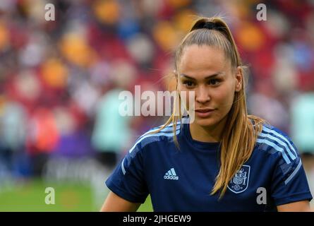 Irene Guerrero prima della partita di gruppo UEFA WomenÕs Euro 2022 tra Germania e Spagna, Brentford Community Stadium, Brentford, Regno Unito. 12th Luglio, 2022. Picture is for press use; Photo & copyright © by STANLEY Anthony ATP images (STANLEY Anthony/ATP/SPP) Credit: SPP Sport Press Photo. /Alamy Live News Foto Stock