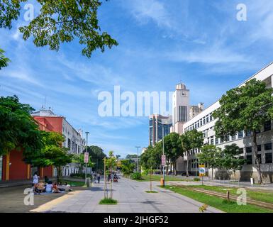 Passeggiata pedonale, Orla Prefeito Luiz Paulo Conde, Centro, Rio de Janeiro, Brasile Foto Stock