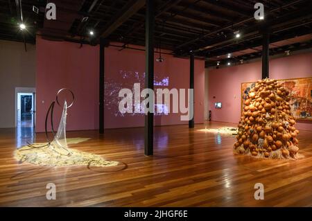 Interor del Museu de Arte do Rio, Praa Mauá, Rio de Janeiro, Brasile Foto Stock