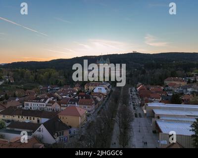 Veduta aerea del castello di Bojnice in Slovacchia Foto Stock