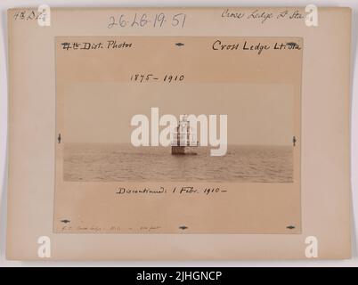 NJ - sporgenza trasversale. Cross Ledge Light Station, New Jersey. Interrotto il 1 febbraio 1910. Foto Stock