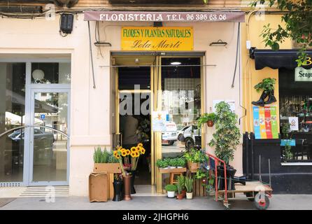 Russafa, il quartiere alla moda di Valencia e centro culturale e artistico, con un'atmosfera unica e alternativa, in Spagna, in Europa Foto Stock