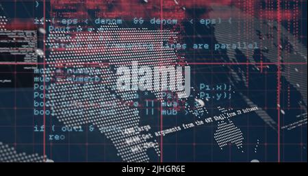 Immagine dell'elaborazione dei dati su sfondo nero Foto Stock