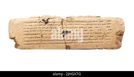 Mattone di argilla governato con un'descrizione di Nebuchadnetsar II per quanto riguarda la costruzione di un palazzo in Babilonia - 6th ° secolo a.C. Foto Stock