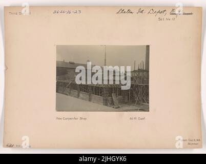 NY - Staten Island. Staten Island Depot, New York. Nuovo Carpenter Shop, 40 piedi E. Foto Stock