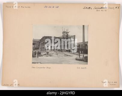 NY - Staten Island. Staten Island Depot, New York. Nuovo Carpenter Shop, se 200 ft. Foto Stock
