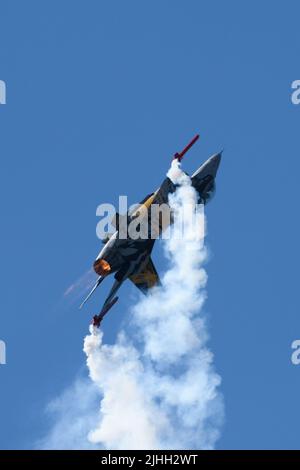 Royal International Air Tattoo, RAF Fairford, Regno Unito. 16 luglio 2022. F-16AM Fighting Falcon della componente pneumatica belga. Foto Stock