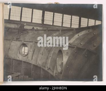 NJ - sporgenza trasversale. Cross Ledge Light Station, New Jersey. Fotografie che mostrano la costruzione di metallo per la fondazione del gomito della stazione di luce della traversa della sporgenza, Delaware Bay, New Jersey. Foto Stock