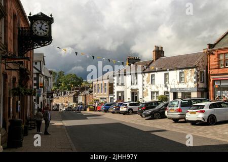 Scottish Town, Melrose Town Centre, Borders Town, Scotland, Regno Unito Foto Stock