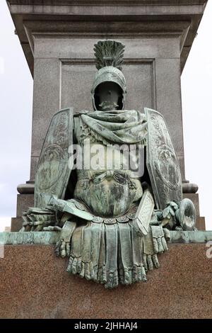 Dettaglio del monumento Gustav ll Adolf a Stoccolma Foto Stock