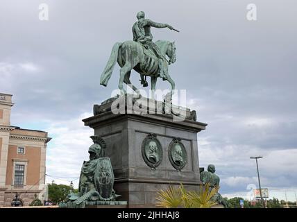 Statua equestre di Gustav ll Adolf a Stoccolma Foto Stock