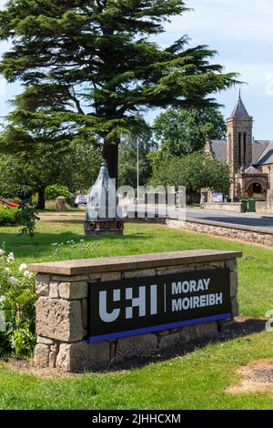 18 luglio 2022. UHI Moray, Moray Street, Elgin, Moray, IV30 1JJ. Questo è il nuovo logo e cartellonistica di UHI Moray. Credit - Jasperimage/AlamyLiveNews Foto Stock