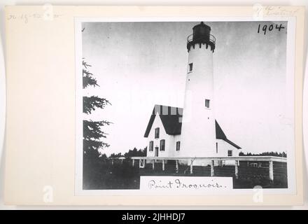 MI - punto Iroquois. Point Iroquois Light Station, Michigan. Foto Stock