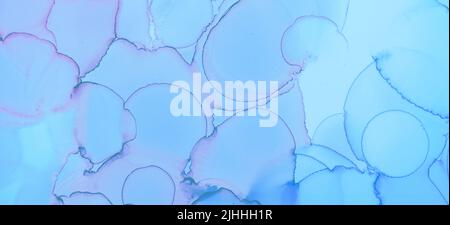 Liquido di flusso pastello. L'inchiostro a gradiente staura il marmo. Foto Stock