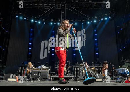 Milwaukee, Stati Uniti. 17th luglio 2022. Derek Day of Classless Act durante il tour dello stadio il 17 luglio 2022, presso l'American Family Field di Milwaukee, Wisconsin (foto di Daniel DeSlover/Sipa USA) Credit: Sipa USA/Alamy Live News Foto Stock