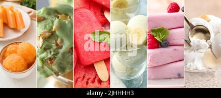 Collage con gelato dolce diverso Foto Stock