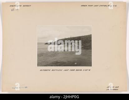 CIAO - Hawea Point. Hawae Point Light Station, Maui, Hawaii. Luce acetilene automatica da 300 yds. Sud 20 gradi ovest. Foto Stock