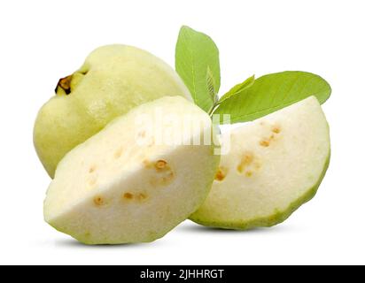 Guava frutti isolati su sfondo bianco Foto Stock