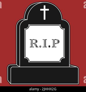 Disegno vettoriale di lapide del cimitero cristiano, disegno vettoriale di lapide Illustrazione Vettoriale