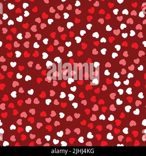 Sfondo vettoriale astratto con cuori di confetti di colore diverso per il giorno di San Valentino. Illustrazione Vettoriale