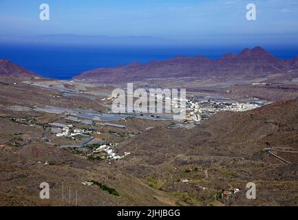 Serre, piantagioni sulla costa occidentale, San Nicolas de Tolentino, Grand Canary, Isole Canarie, Spagna, Europa Foto Stock