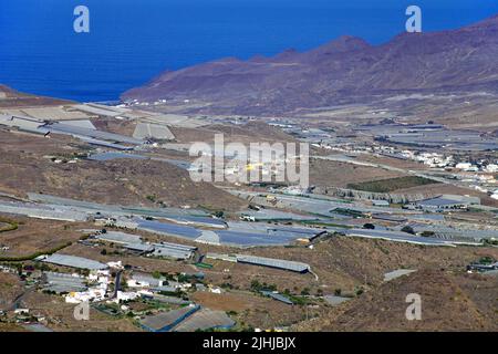 Serre, piantagioni sulla costa occidentale, San Nicolas de Tolentino, Grand Canary, Isole Canarie, Spagna, Europa Foto Stock