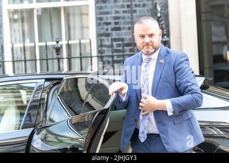 Londra, Regno Unito. 19th luglio 2022. Andrew Stephenson arriva all'ultimo incontro del gabinetto previsto da Boris Johnson al 10 Downing Street London. Credit: Ian Davidson/Alamy Live News Foto Stock