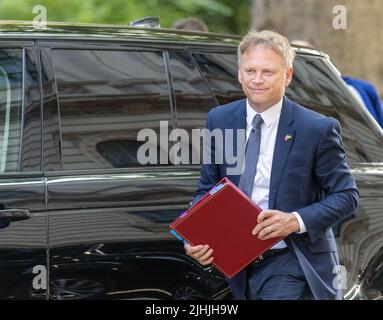 Londra, Regno Unito. 19th luglio 2022. Grant Shapps, Segretario dei Trasporti, arriva all'ultimo incontro del gabinetto previsto da Boris Johnson al 10 Downing Street London. Credit: Ian Davidson/Alamy Live News Foto Stock