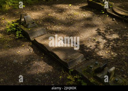 'Iron Road' di Keir Smith, Forest of Dean Sculpture Trail Foto Stock