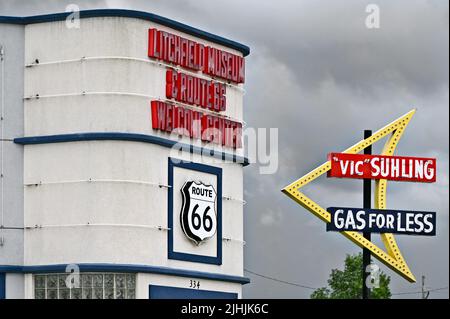 Litchfield Museum and Route 66 Welcome Center, Litchfield, Illinois, Stati Uniti d'America Foto Stock