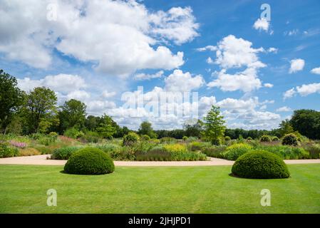 Il giardino di benvenuto Worsley a RHS Bridgewater, un nuovo giardino a Greater Manchester, Inghilterra. Luglio, 2022. Foto Stock