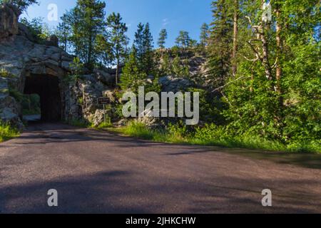 Iron Creek Tunnel, Needles Highway, South Dakota Foto Stock