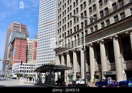 Euclide Avenue, centro di Cleveland, giugno 2022 Foto Stock