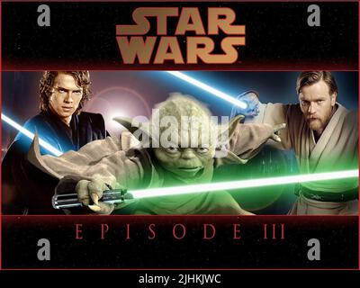 HAYDEN CHRISTENSEN, YODA, EWAN MCGREGOR, STAR WARS: EPISODIO III - VENDETTA DEL SITH, 2005 Foto Stock