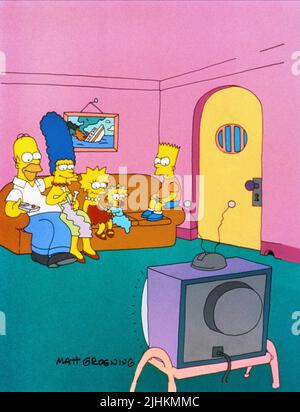 HOMER, MARGE, MAGGIE, LISA, BART SIMPSON, THE SIMPSONS, 1989 Foto Stock