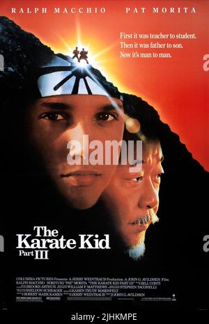 RALPH MACCHIO PAT MORITA POSTER, The Karate Kid - La leggenda continua la parte III, 1989 Foto Stock
