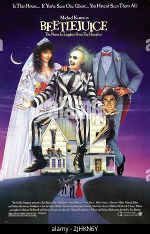 GEENA PAGINA DAVIS, Michael Keaton, Alec Baldwin, BEETLEJUICE, 1988 Foto Stock