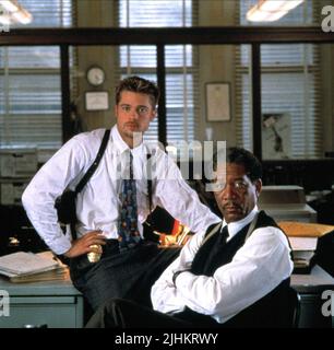 BRAD PITT, Morgan Freeman, SE7EN, 1995 Foto Stock