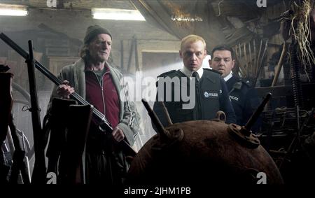 DAVID BRADLEY, SIMON PEGG NICK FROST, HOT FUZZ, 2007 Foto Stock