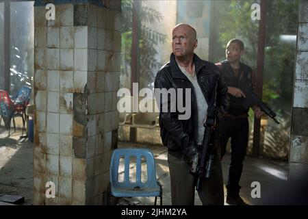 BRUCE WILLIS, JAI COURTNEY, un buon giorno per DIE HARD, 2013 Foto Stock