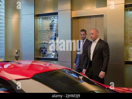PAUL WALKER, vin diesel, Fast e Furious 7, 2015 Foto Stock