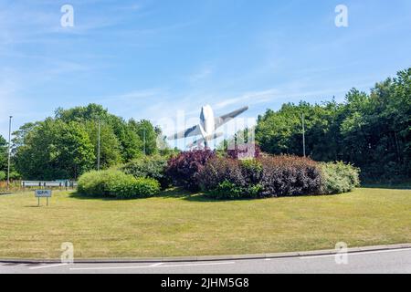 Gloster Aircraft sulla Whittle Roundabout, Lutterworth, Leicestershire, Inghilterra, Regno Unito Foto Stock