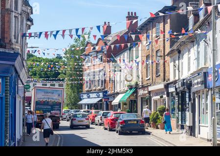 Church Street, Lutterworth, Leicestershire, Inghilterra, Regno Unito Foto Stock